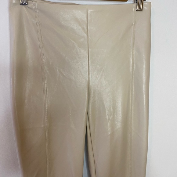 Nicole Miller Putty Tan Faux Leather Leggings - Picture 5 of 6